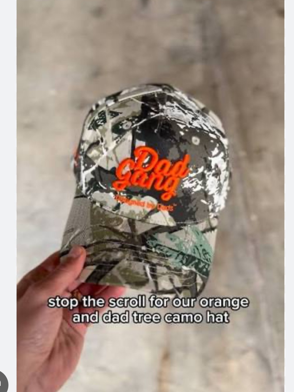 Dadgang Camo Hat with Orange 'Dad Gang' Embroidery men